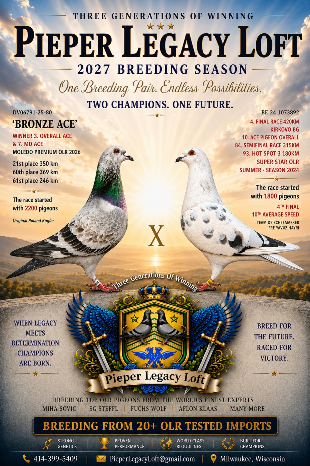 Pieper Legacy Loft — 2027 Breeding Season